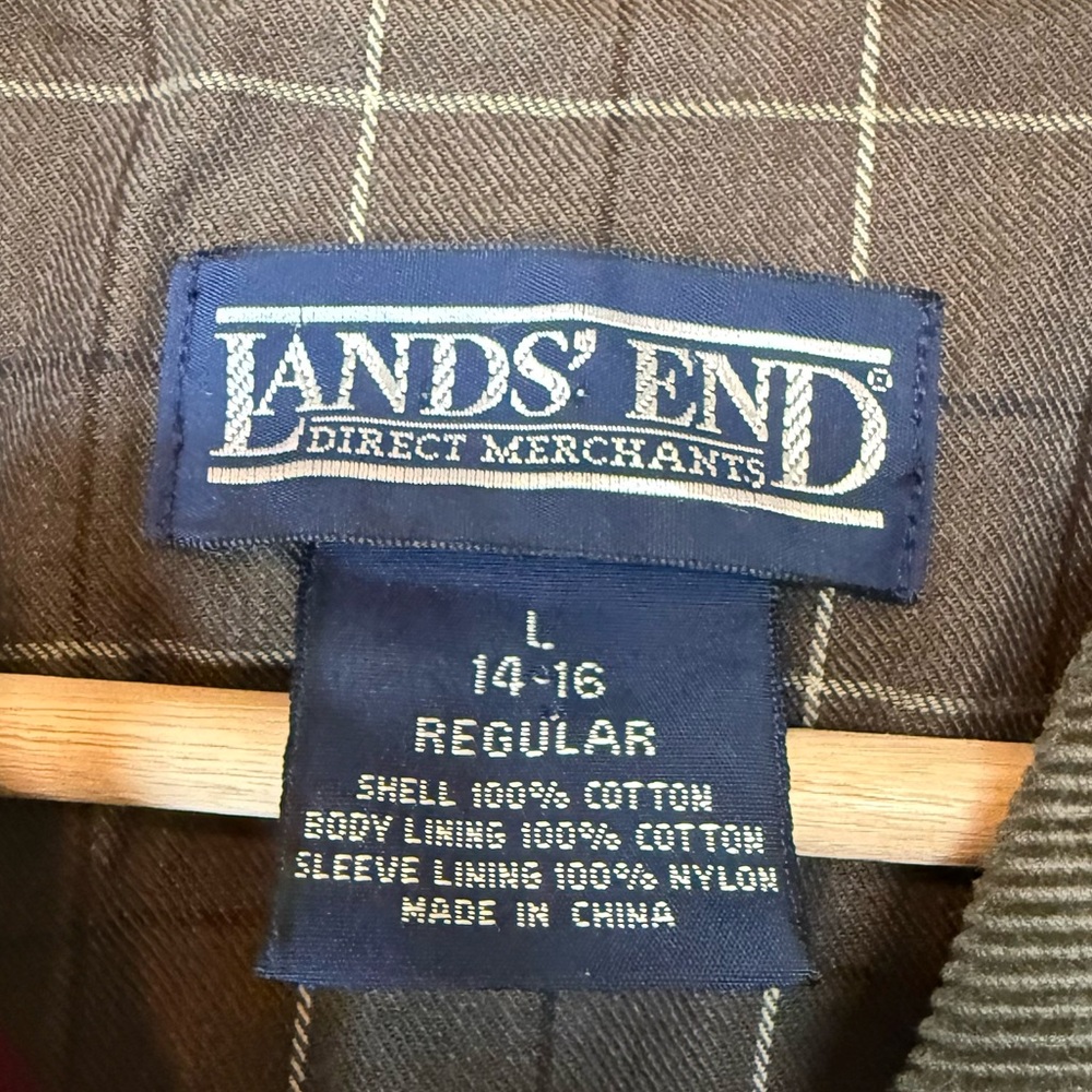 Lands' End Burgundy Plaid Chore Utility Jacket Size Large - Picture 5 of 5